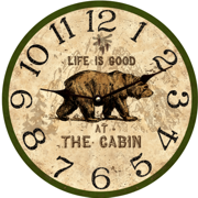 rustic-cabin-clock