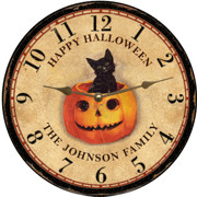 personalized-black-cat-halloween-clock