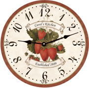 personalized-strawberry-wall-clock