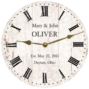 personalized-white-rustic-clock