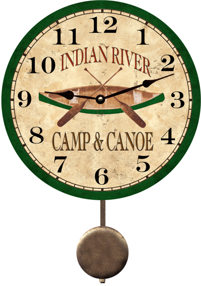 canoe-fishing-clock