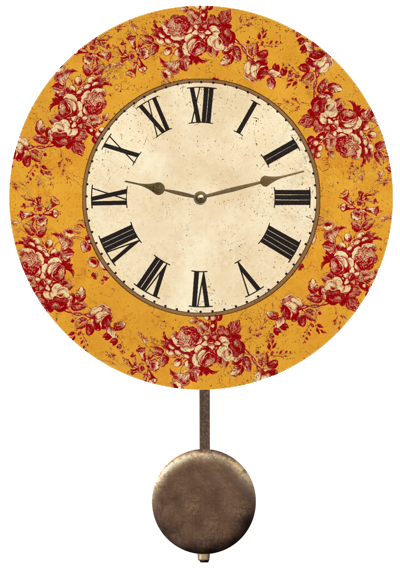 floral-mustard-toile-clock