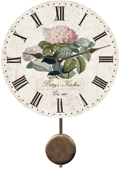 personalized-hydrangea-wall-clock