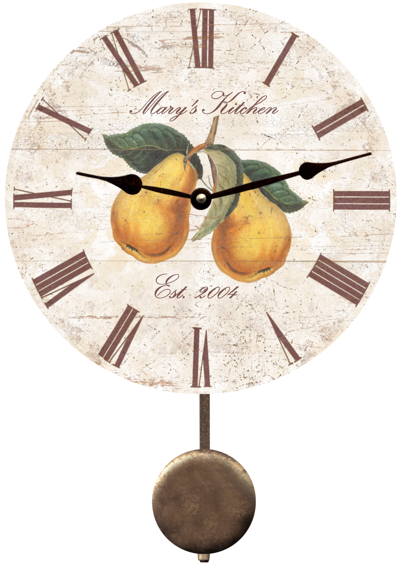 personalized-pear-kitchen-clock