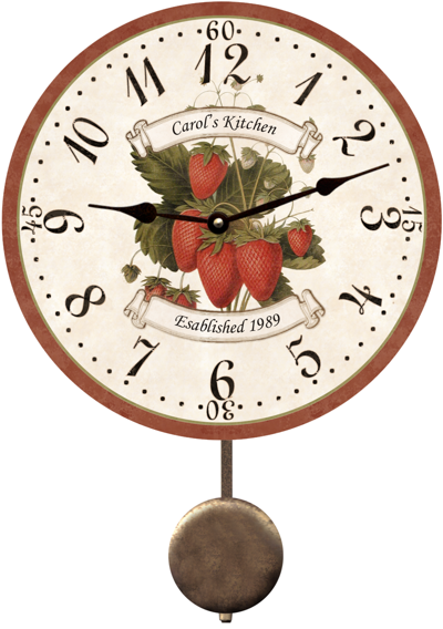 personalized-strawberry-wall-clock
