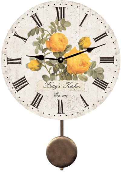 personalized-yellow-rose-wall-clock