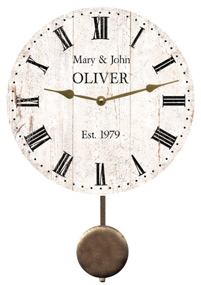 personalized-white-rustic-clock